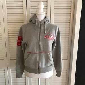 Sebago Classic Zip Front Hoodie Sweatshirt Women's Heather Gray Jacket Size M